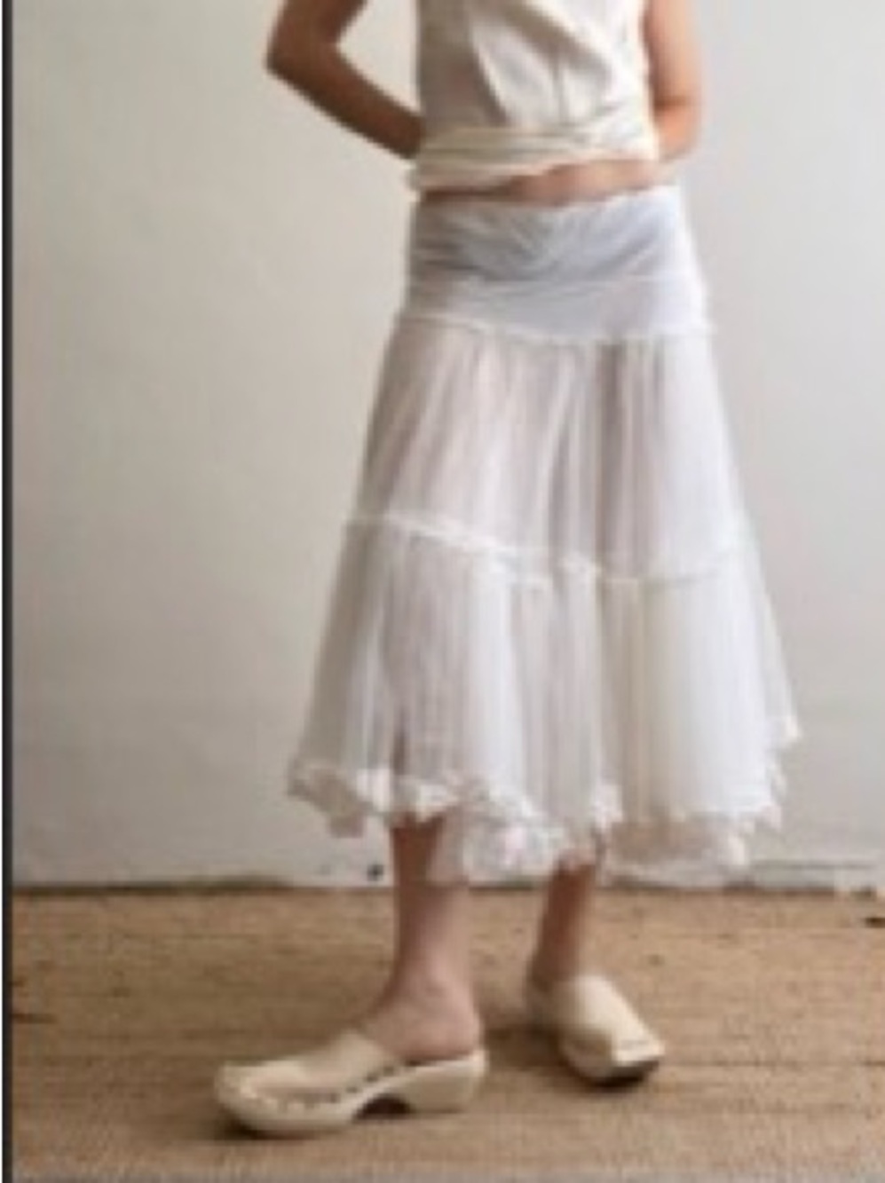 Vintage romantic ruffle Chine Belgium skirt